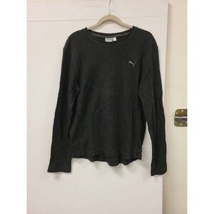 Puma Long Sleeve Shirt Mens Size M Black Waffle Knit Thermal Style 836750 Top